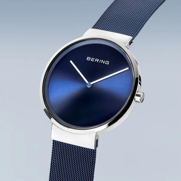 Unisex Classic Watch in Dark Blue/Silver with Milanese Band