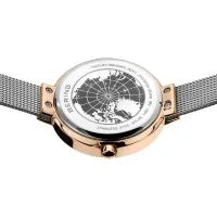 Ladies Solar Powered Watch with Milanese Band in Grey/Rose Gold