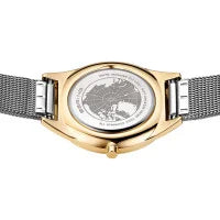 Ladies Ultra Slim Watch with Milanese Band in Silver/Gold