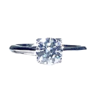 14k White Gold Open Petal Solitaire Semi-Mount Engagement Ring