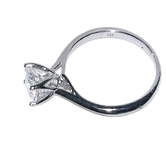 14k White Gold Open Petal Solitaire Semi-Mount Engagement Ring