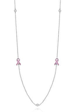 14KY Pink Ribbon Necklace