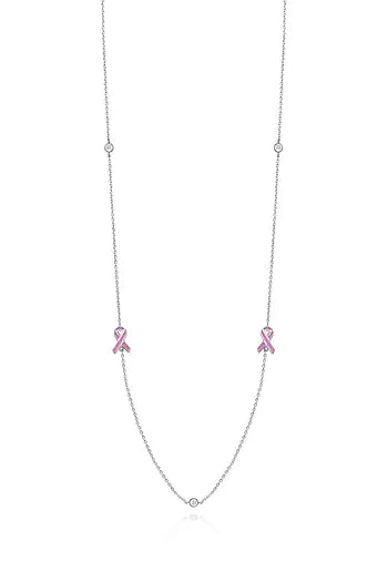 14KY Pink Ribbon Necklace