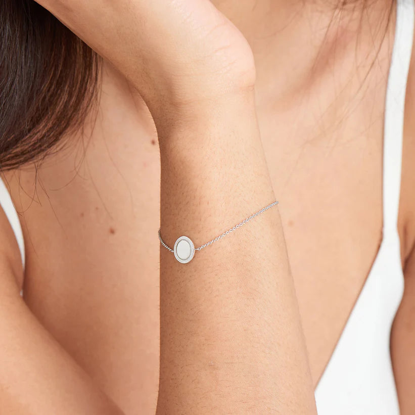 Rope Disc Bracelet in Silver