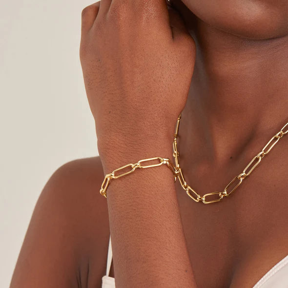 Cable Connect Chunky Chain Bracelet in Gold