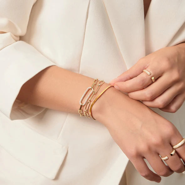 Pavé Link Bracelet in Gold