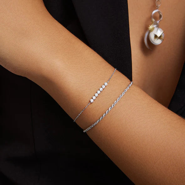 Bezel Set Bracelet in Silver