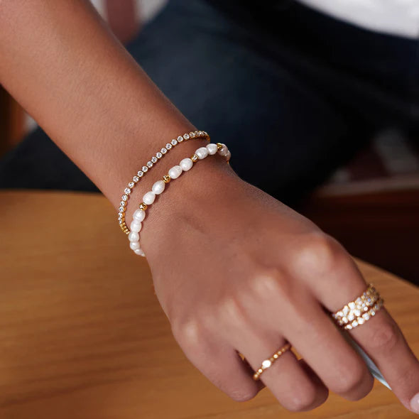 Bezel Set Tennis Bracelet in Gold