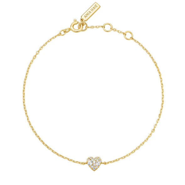 Sweetheart Pave' Bracelet in Gold