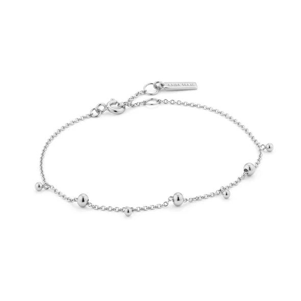 Modern Drop Balls Bracelet in Silver