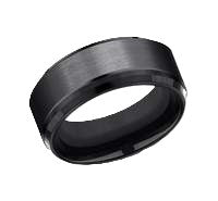 9mm DUKE Black Titanium Band with Beveled Edges