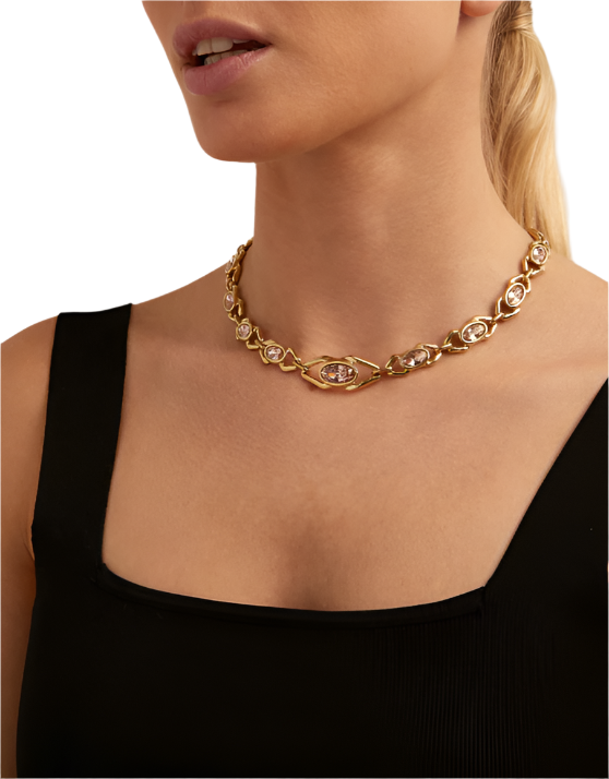 Retired MADAME Necklace in Pink/Gold