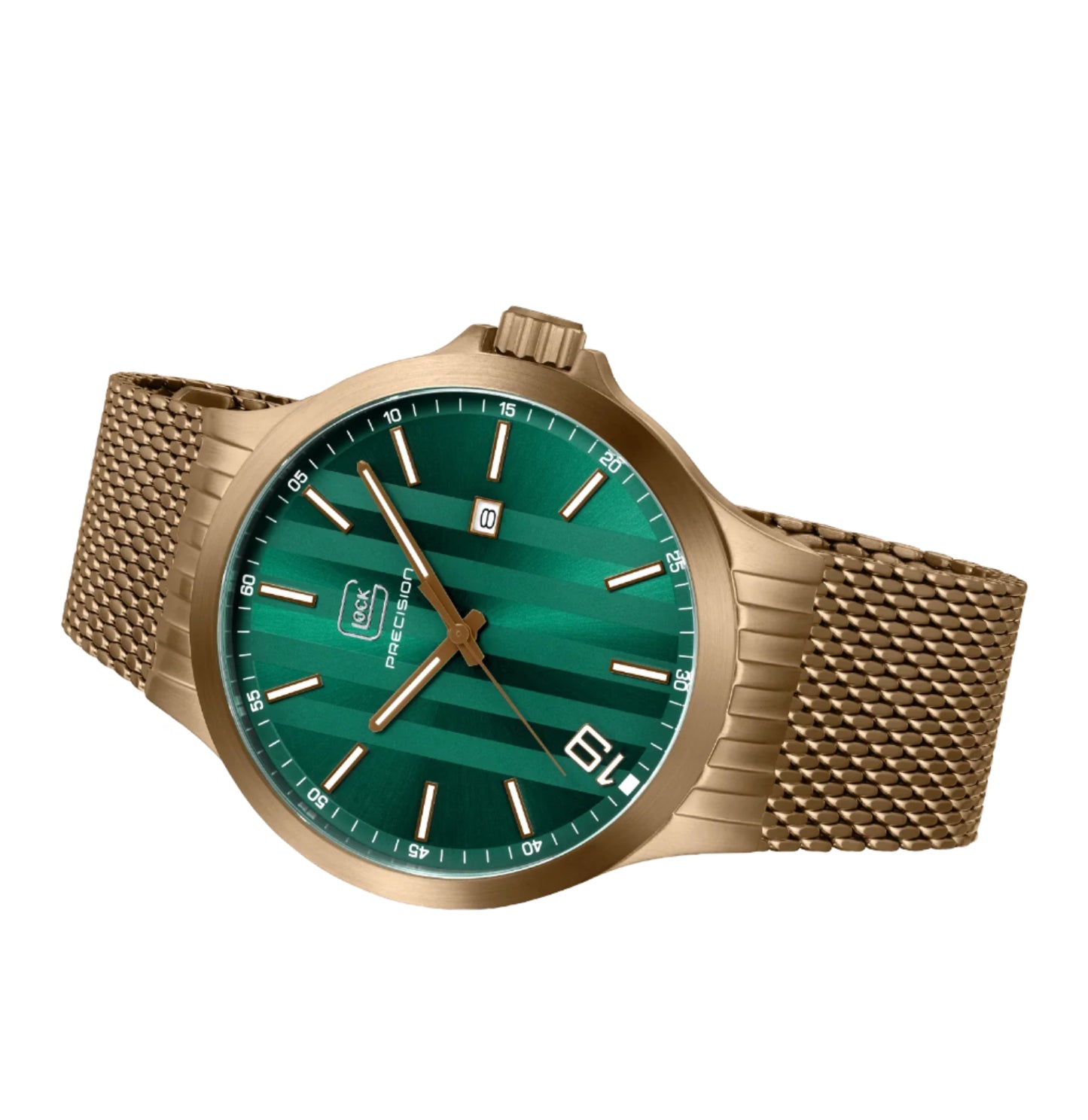 Men's Watch in Coyote Steel/ Mesh Green Dial/ Stainless Steel Band