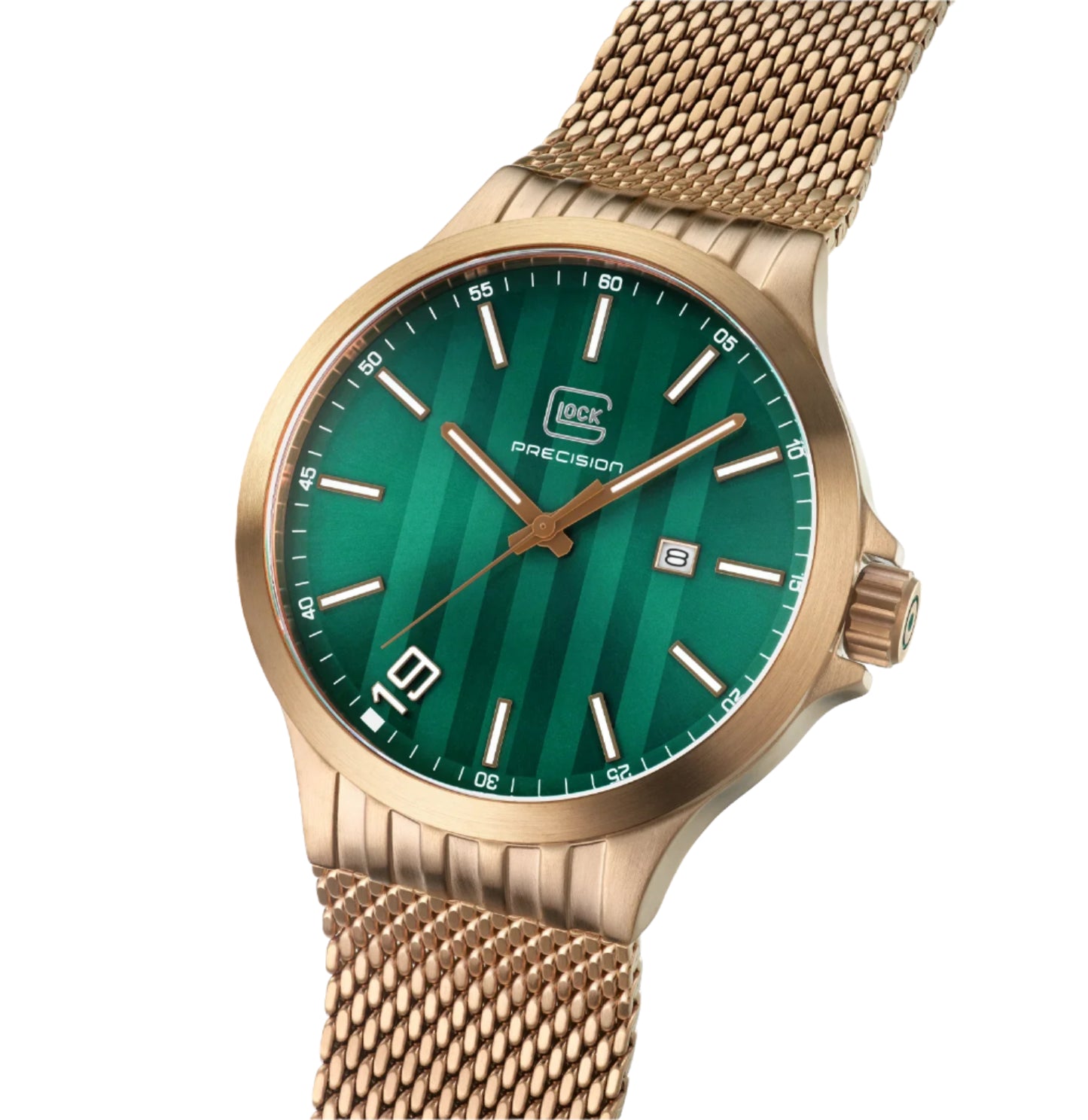 Men's Watch in Coyote Steel/ Mesh Green Dial/ Stainless Steel Band