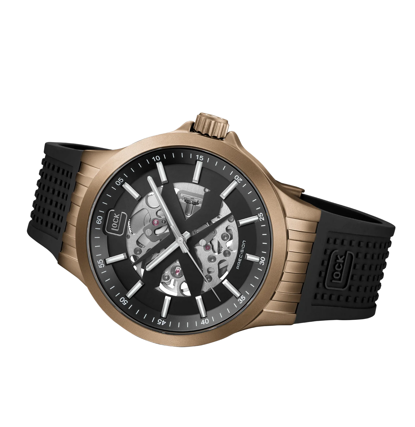 Men's Automatic Watch in Coyote/ Black with Silicone Band
