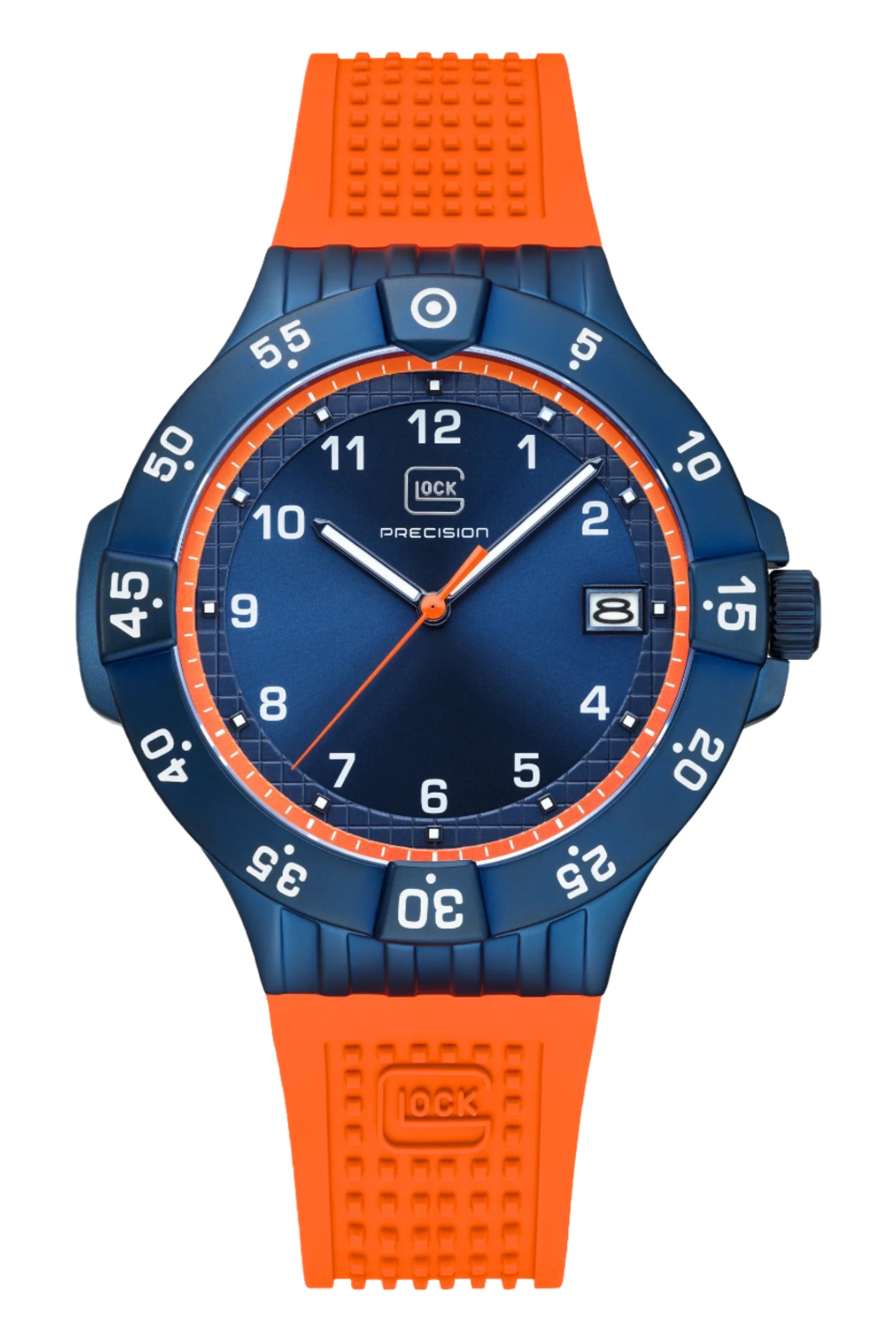 Men's Limited Edition Watch in Dark Blue/ Orange with Silicone Band