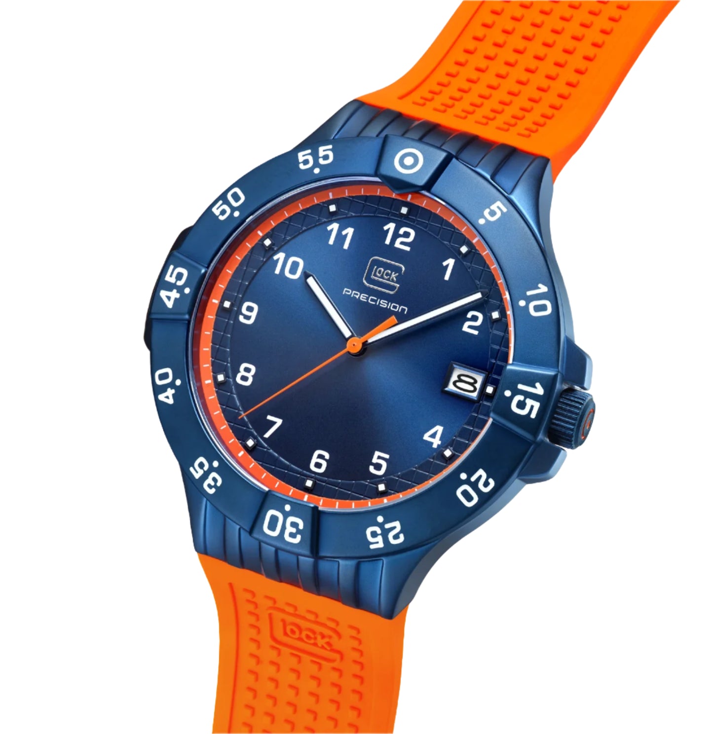 Men's Limited Edition Watch in Dark Blue/ Orange with Silicone Band