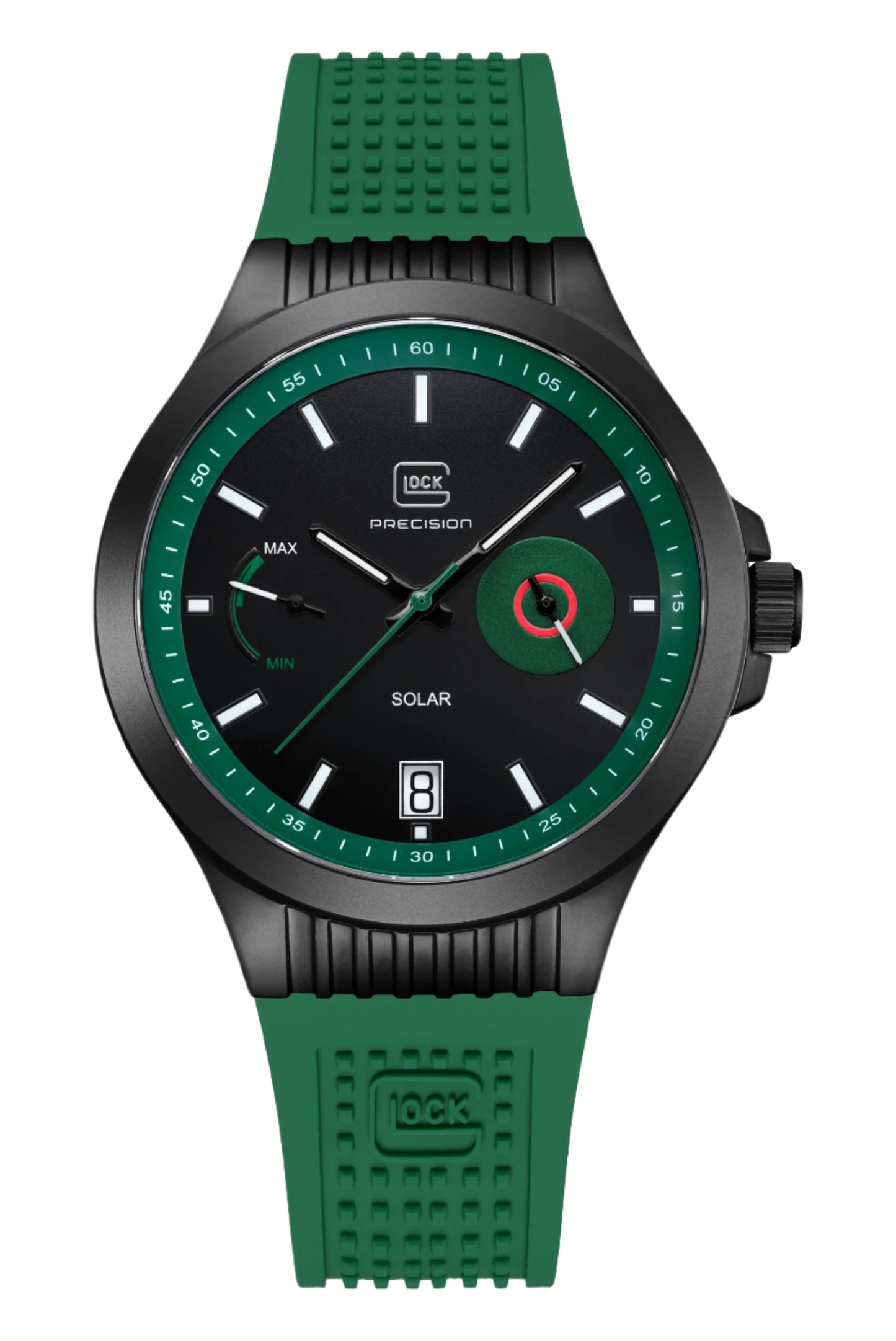 Men's Watch in Gunmetal/ Green with Stainless Steel Band