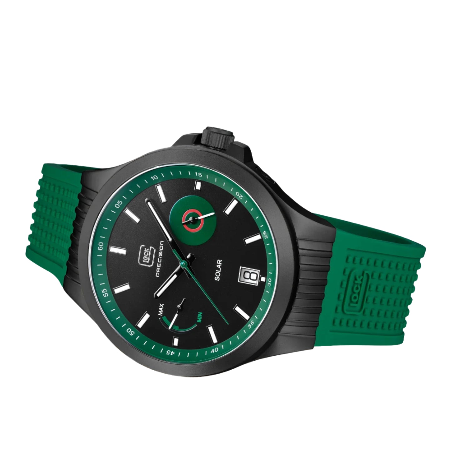 Men's Watch in Gunmetal/ Green with Stainless Steel Band