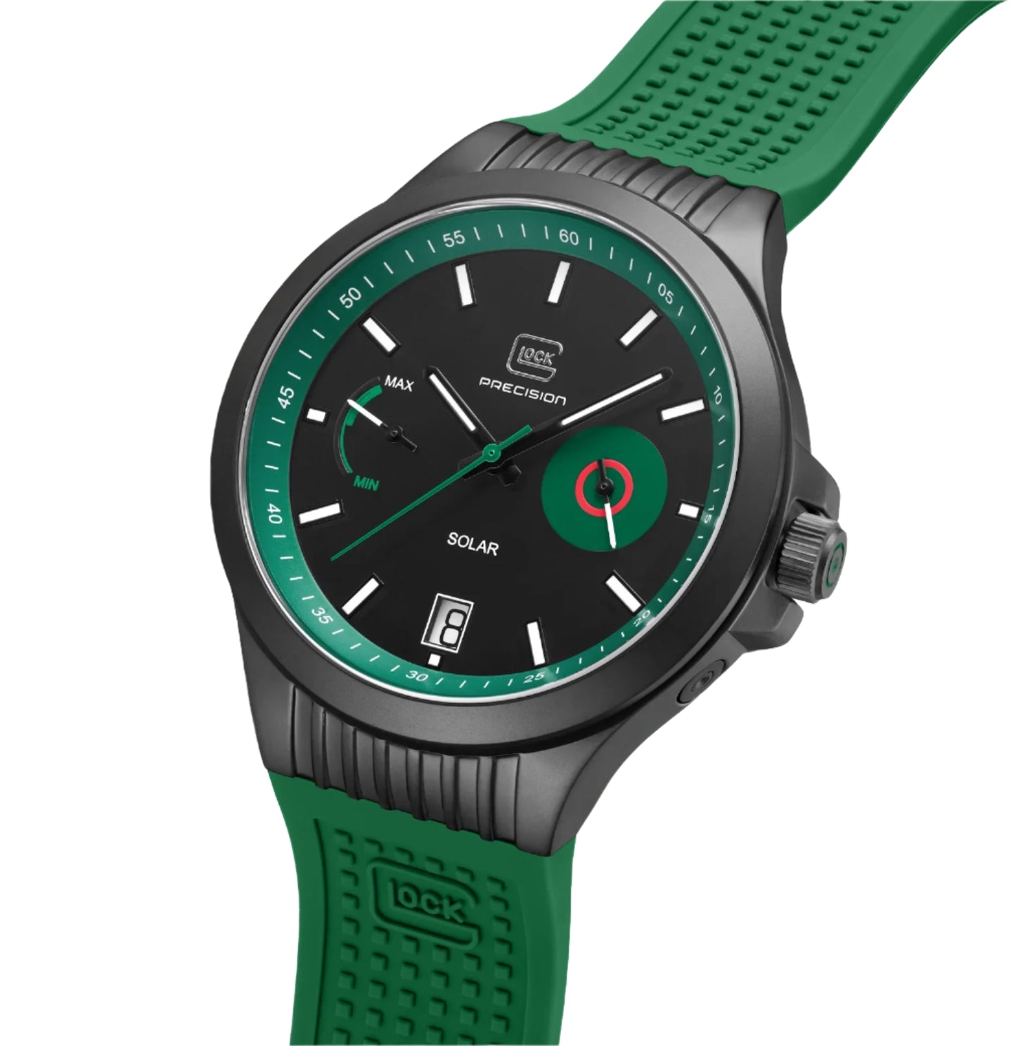 Men's Watch in Gunmetal/ Green with Stainless Steel Band