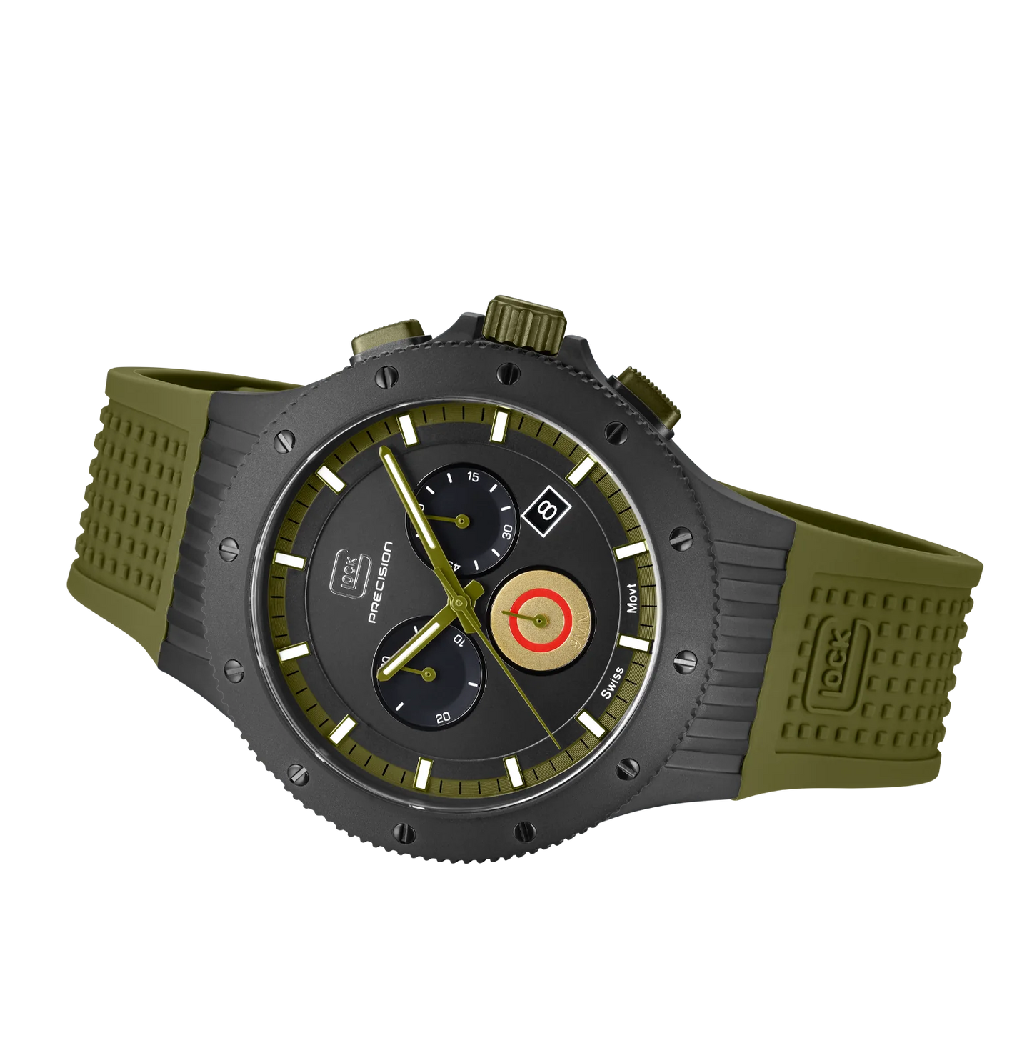 Men's Limited-Edition Glock Watch in Black/ Army Green with 2 Straps