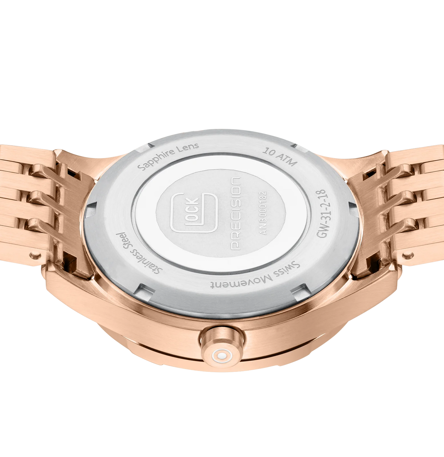 Ladies Rose Gold-Tone Watch with Dark Dial & Link Band