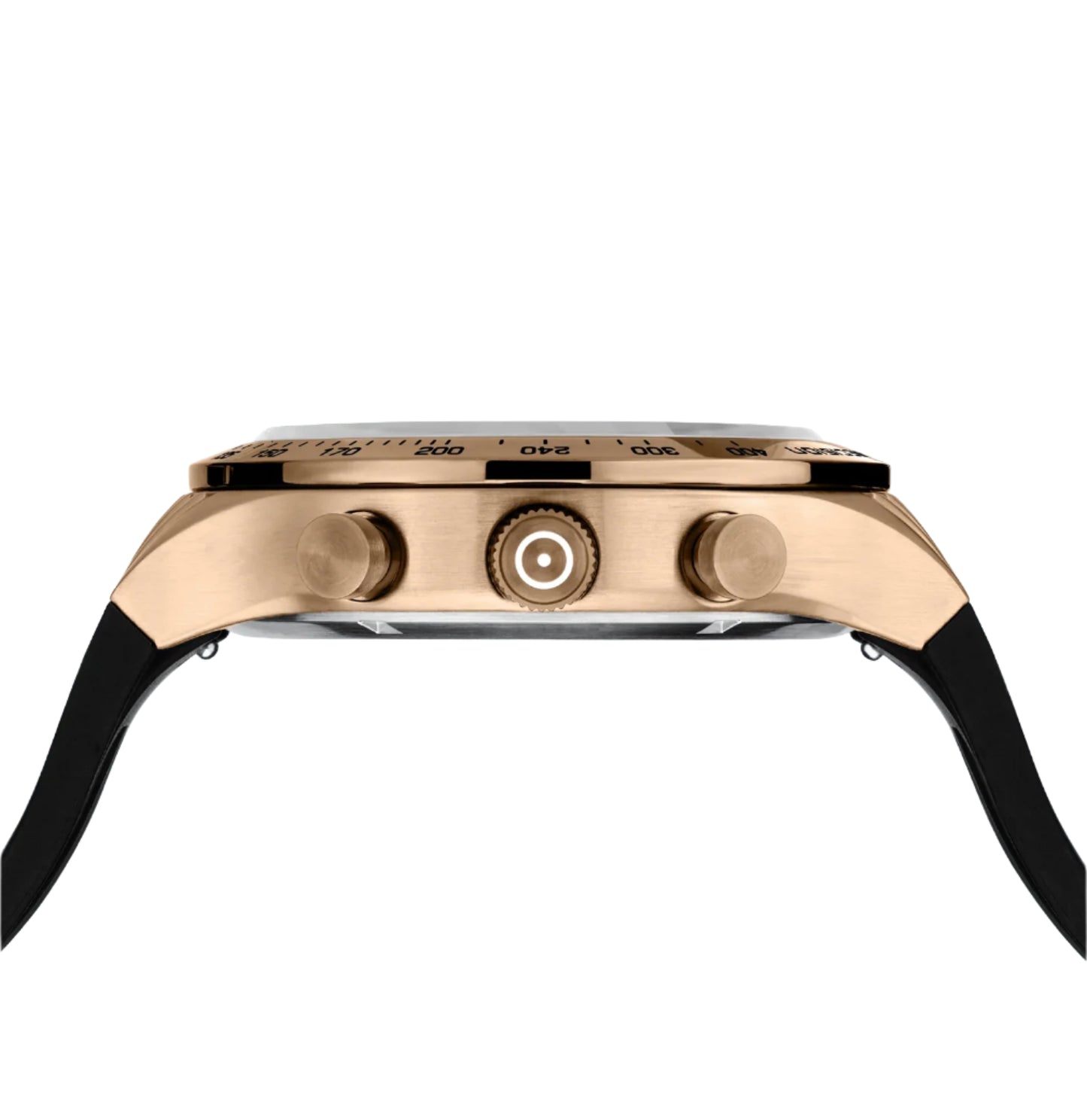 Men's Watch in Khaki Steel/Black With Silicone Strap