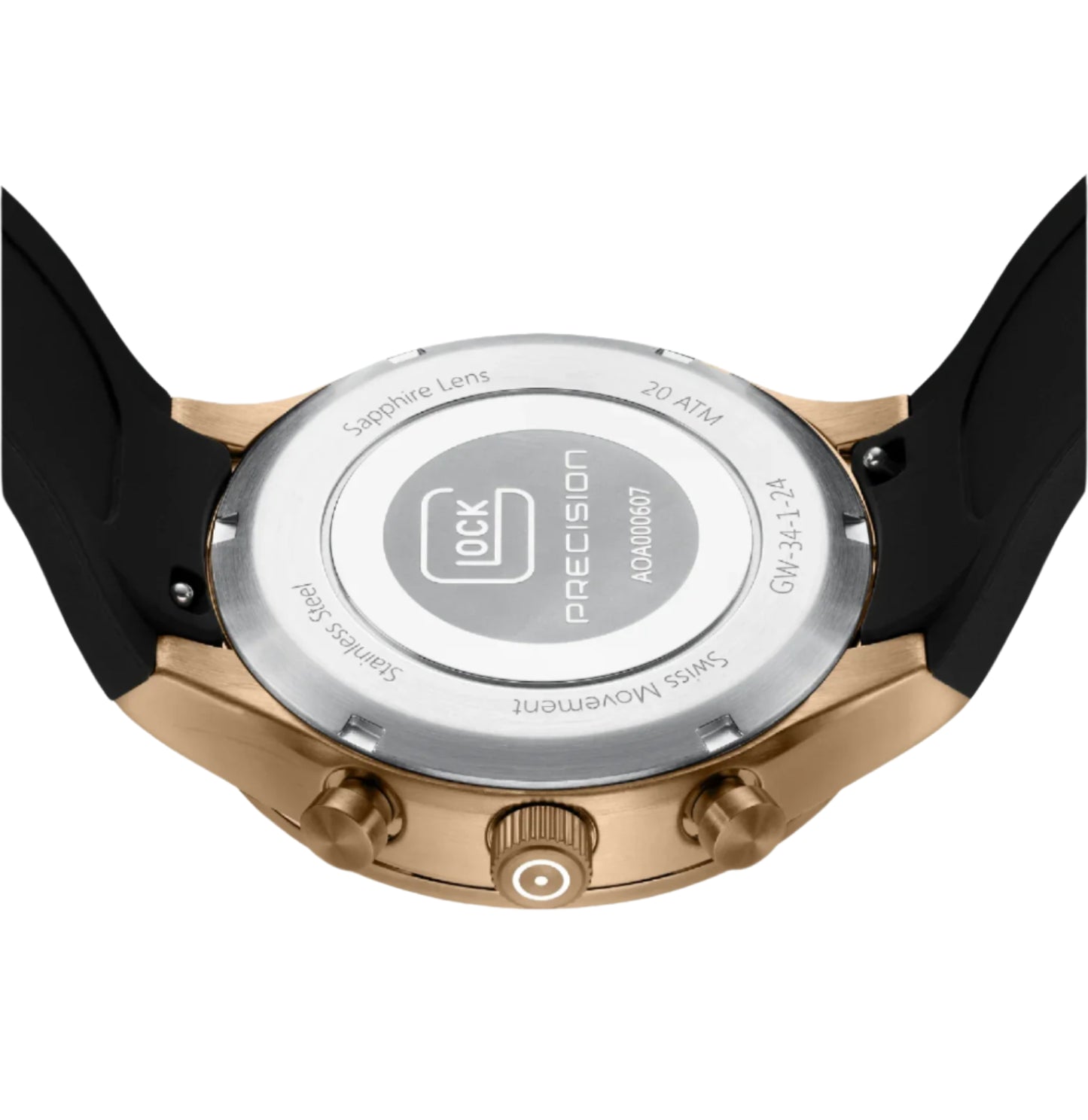Men's Watch in Khaki Steel/Black With Silicone Strap
