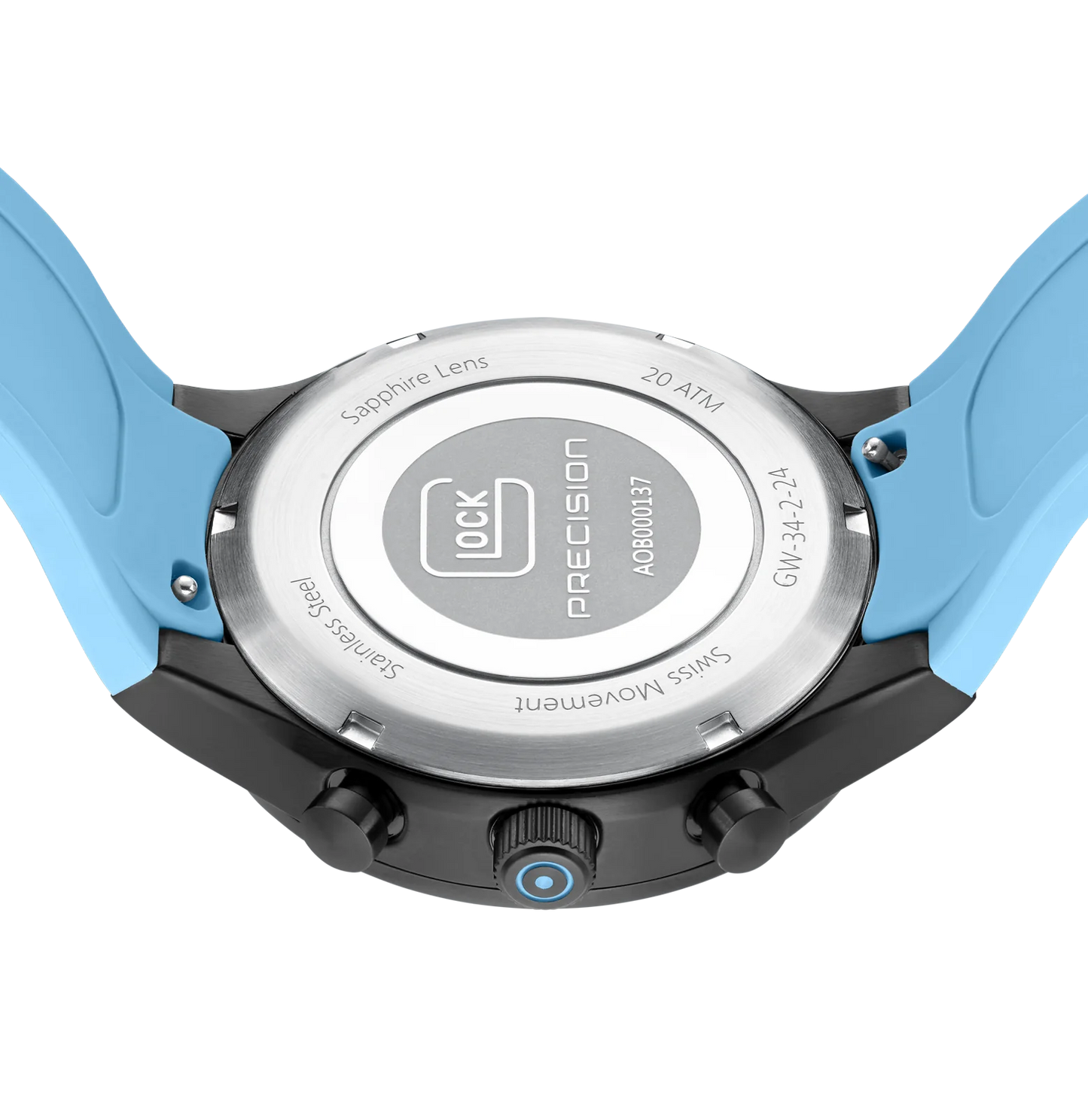Men's Watch in Black with Blue Silicone Band