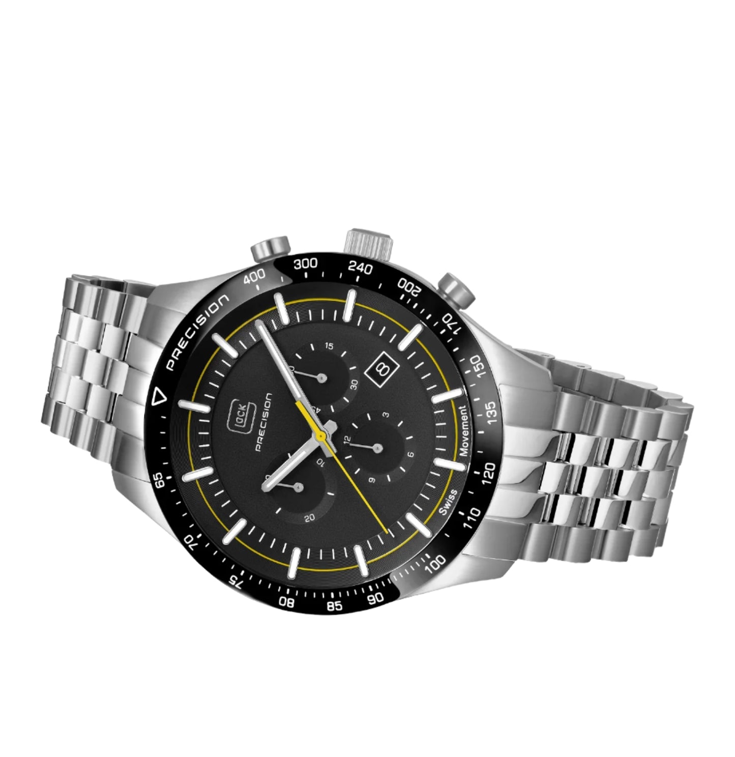 Men's Watch in Stainless Steel/ Black Dial with Stainless Steel Band