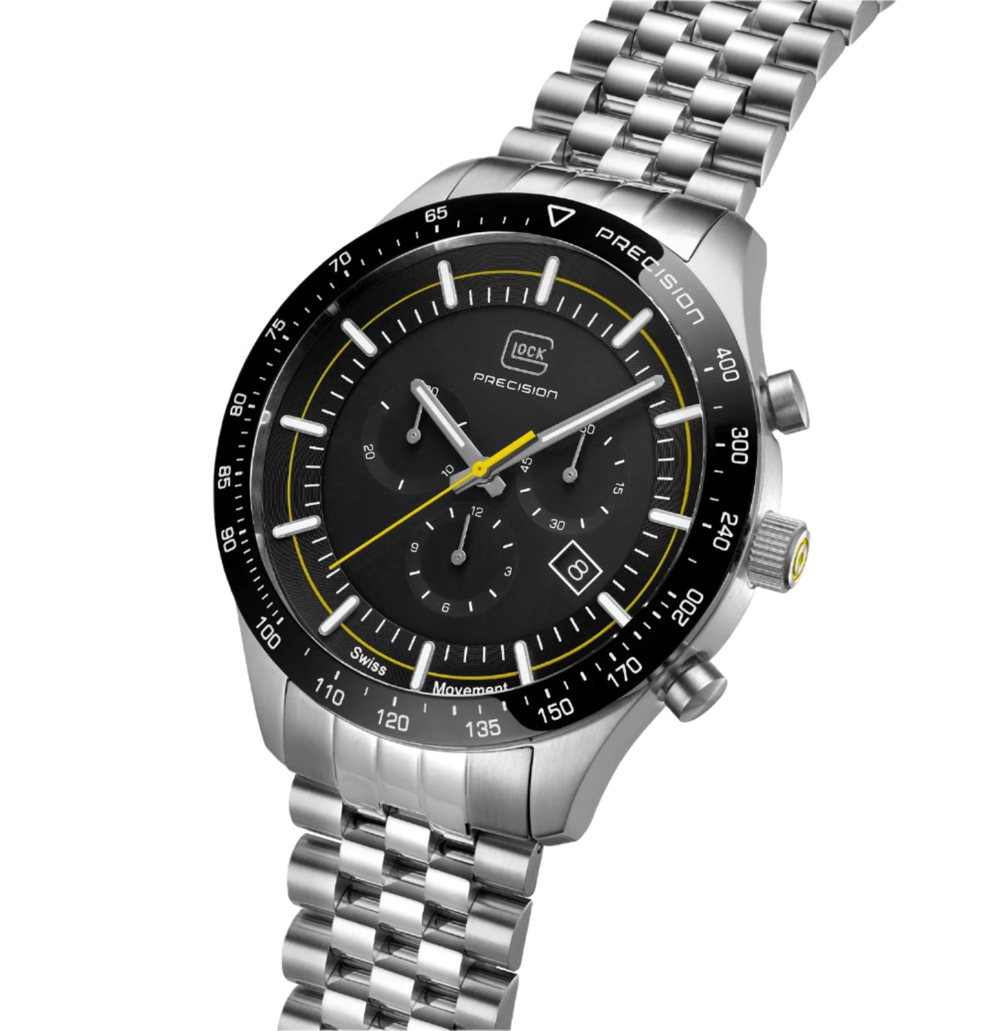 Men's Watch in Stainless Steel/ Black Dial with Stainless Steel Band