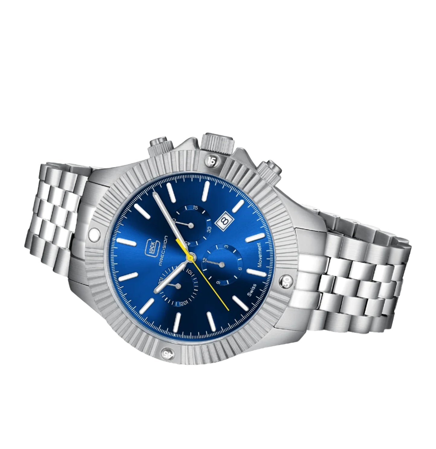 Men's Watch in Stainless Steel/ Blue Dial with Stainless Steel Band