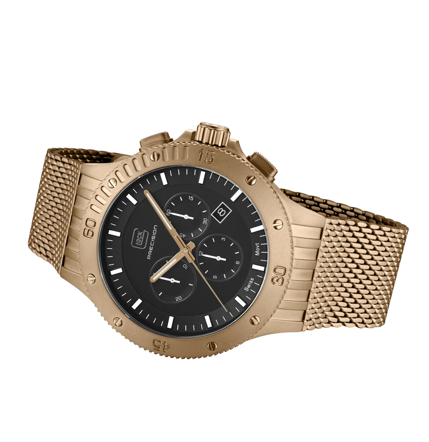 Men's Watch in Coyote with Black Dial & Mesh Band