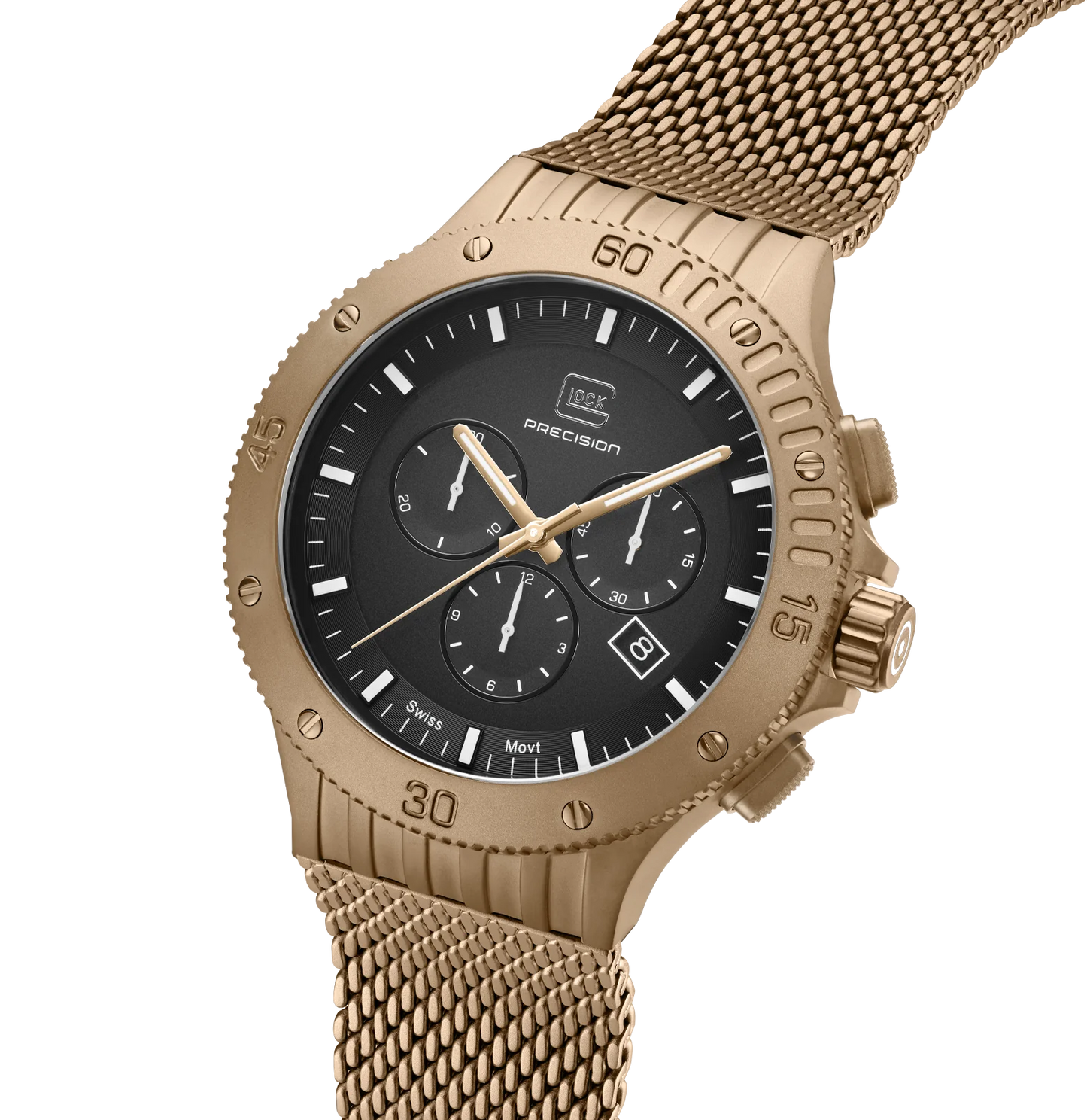 Men's Watch in Coyote with Black Dial & Mesh Band