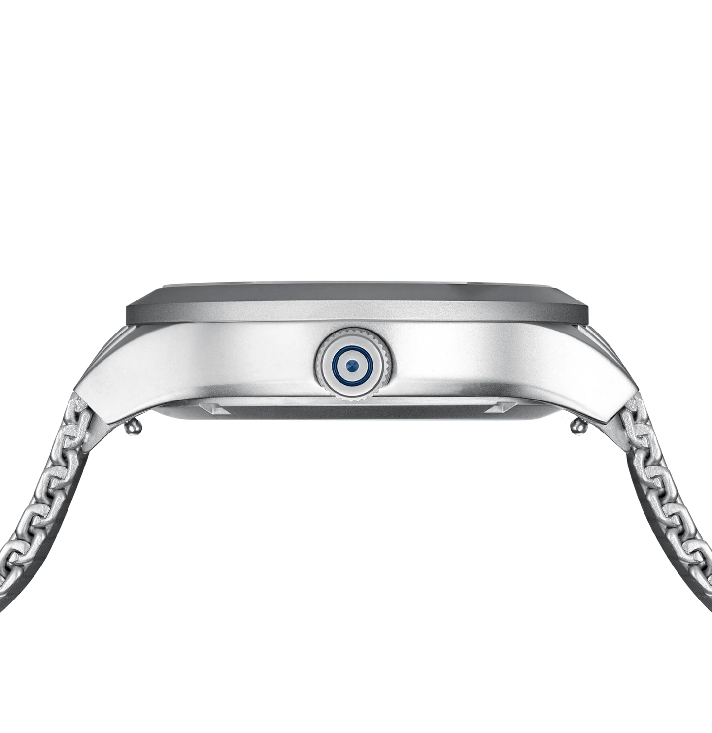 Men's Solar Watch in Silver-Tone with Blue Dial & Mesh Band