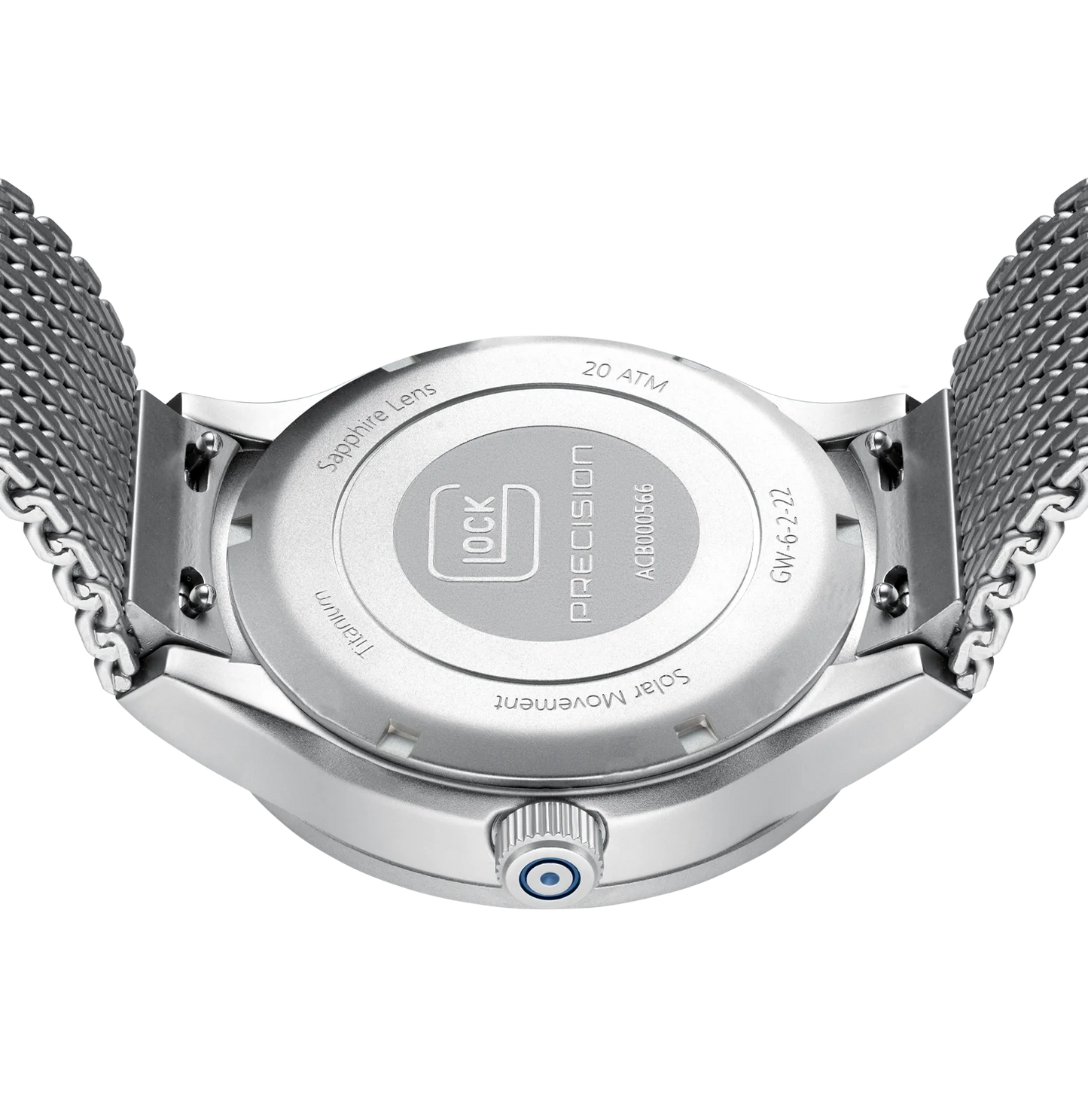 Men's Solar Watch in Silver-Tone with Blue Dial & Mesh Band