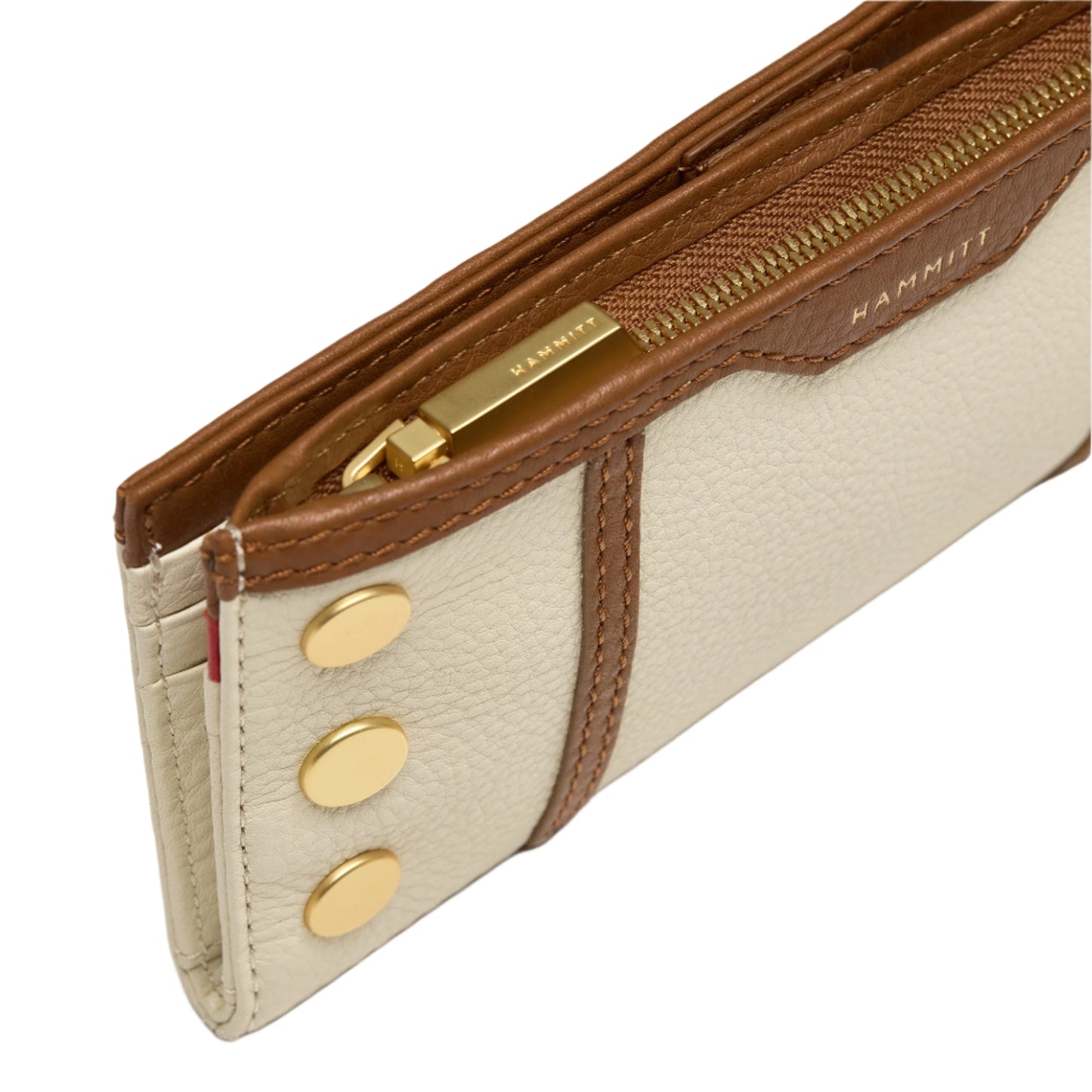 110 North Wallet in Courtyard Cream/ Brushed Gold