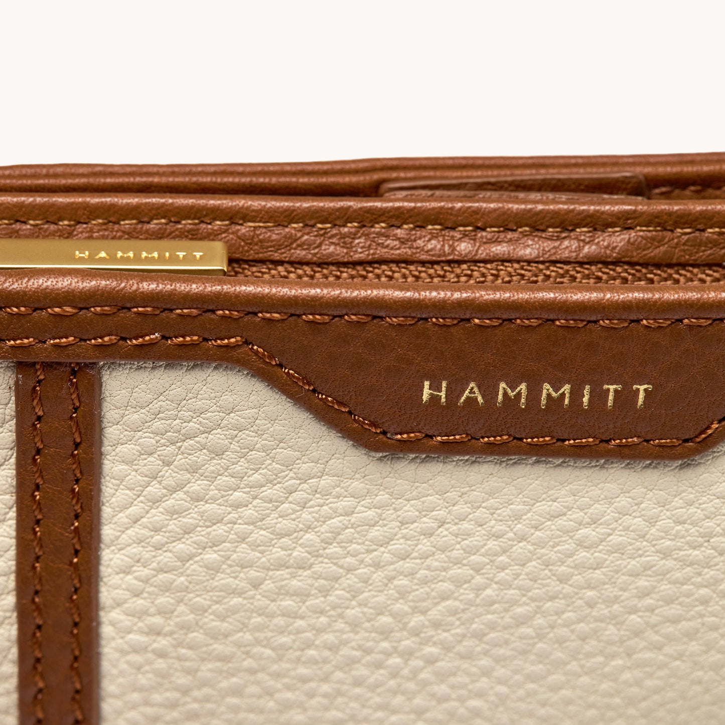 110 North Wallet in Courtyard Cream/ Brushed Gold