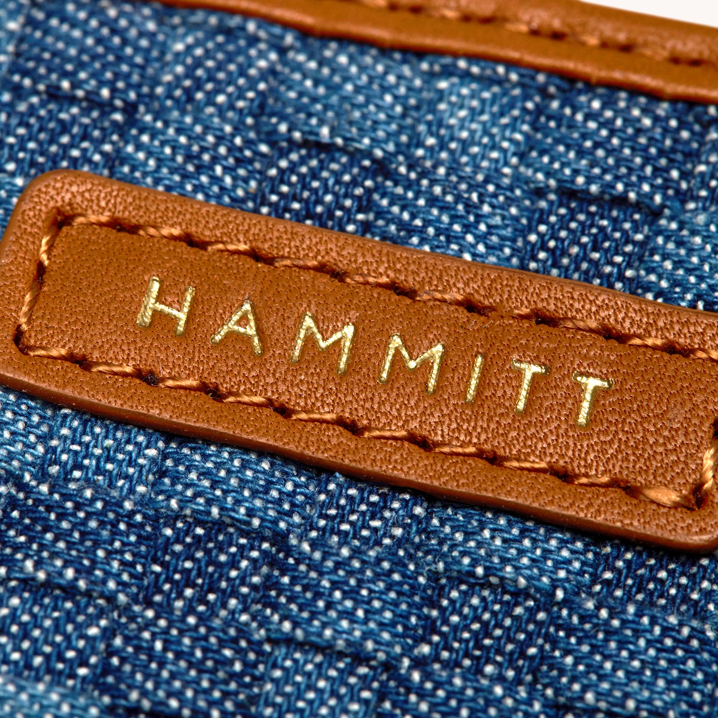 5 North Compact Wallet in Mosaic Denim/ Brushed Gold