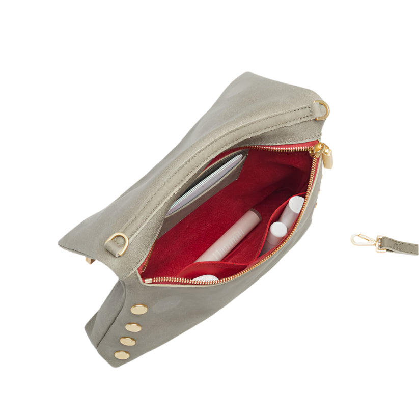 VIP MED Handbag in Pewter/Gold with Red Zip