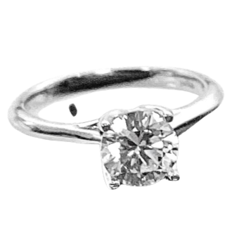 14k White Gold Open Petal Solitaire Semi-Mount Engagement Ring