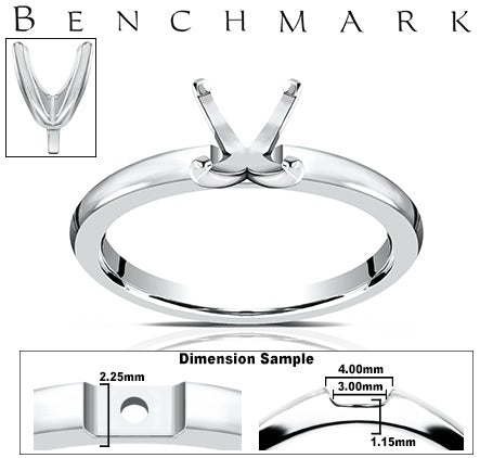 14KW Classic Solitaire Engagement Ring Mounting