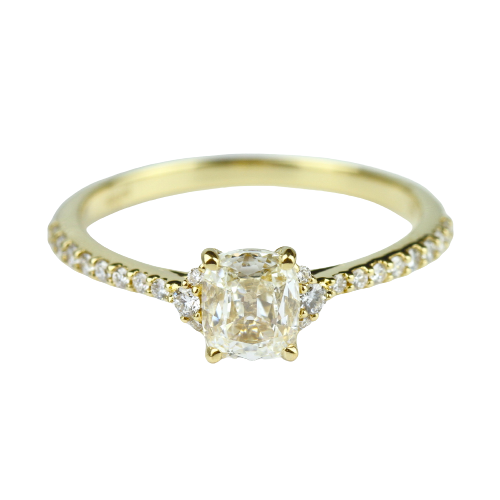 14k Yellow Gold Rose Cut Engagement Ring