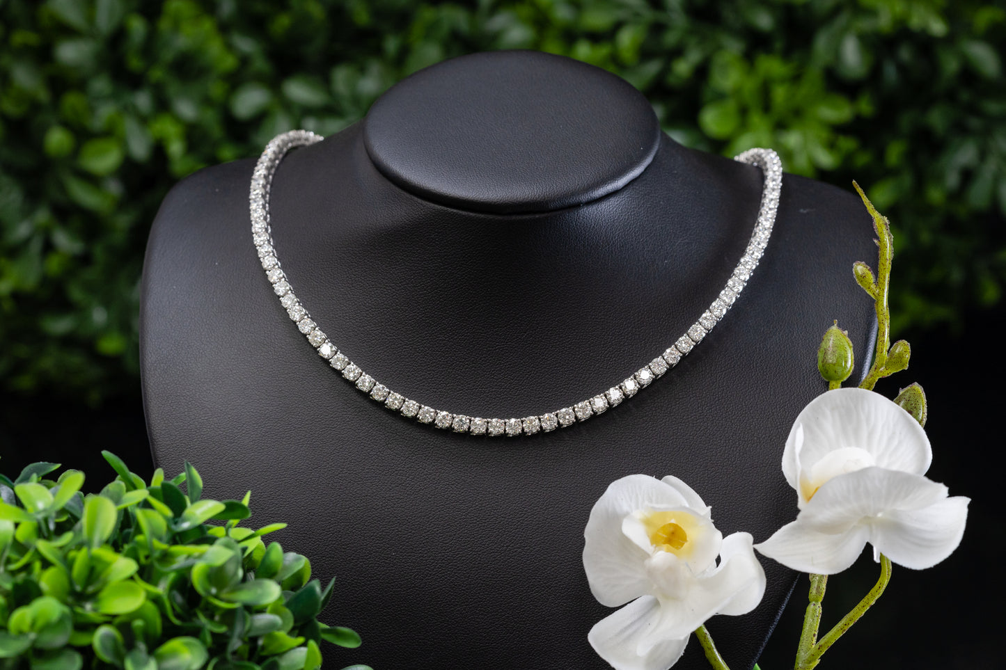 S.KASHI 14k White Gold Diamond Line Necklace