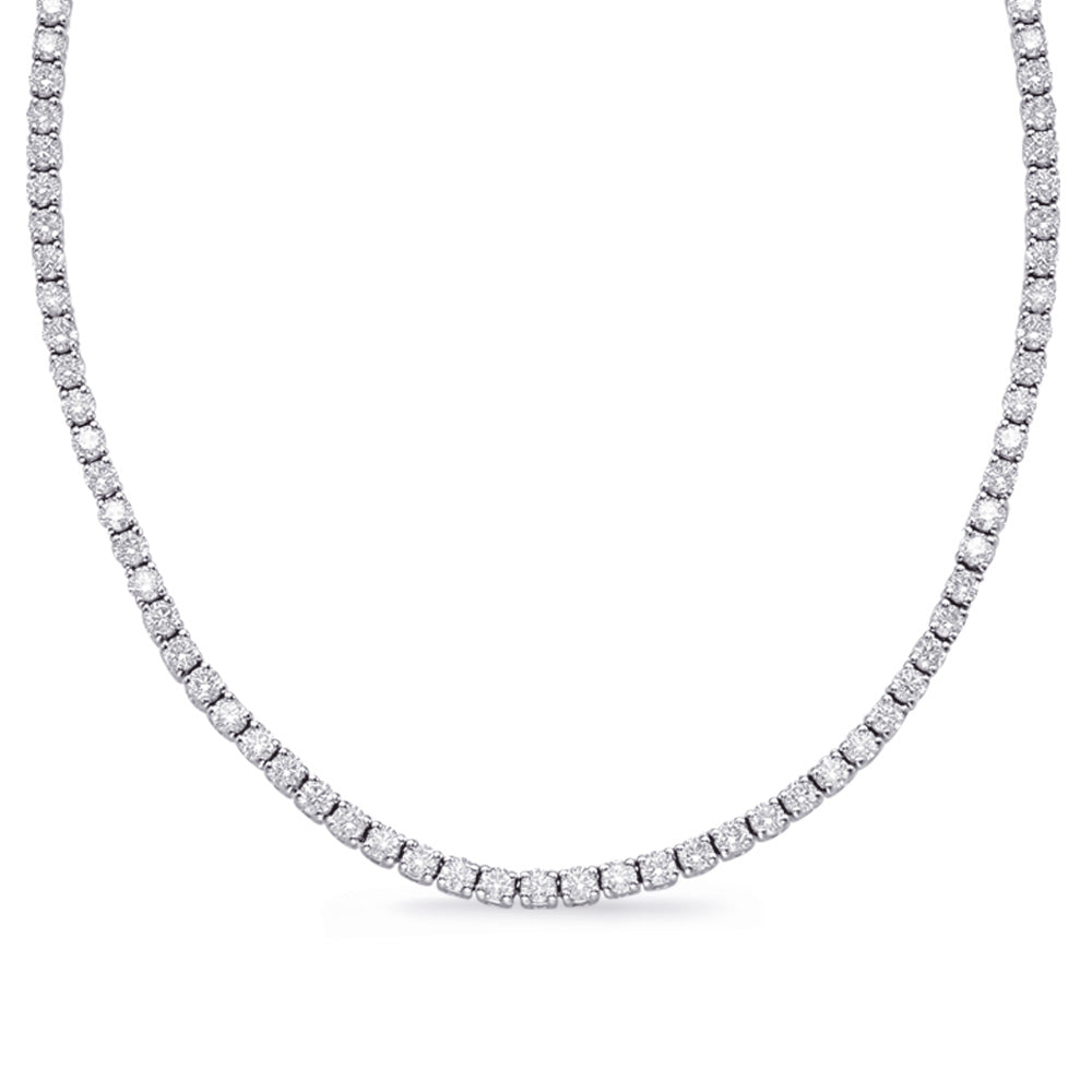 S.KASHI 14k White Gold Diamond Line Necklace