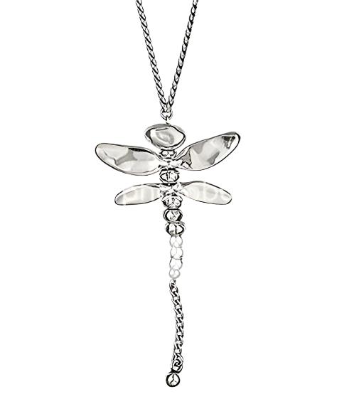 Retired Long Dragonfly Necklace in Silver