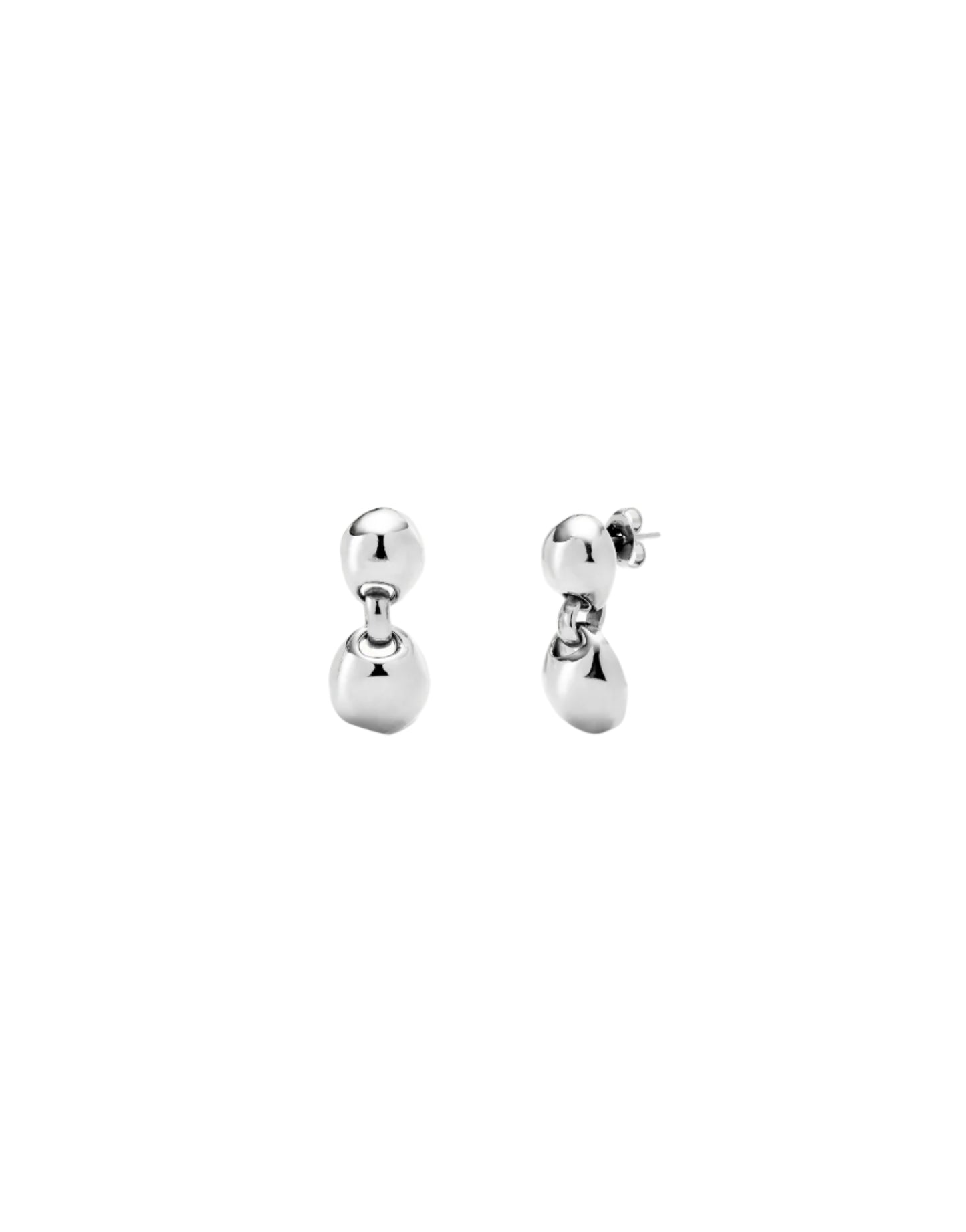 Short Beaded Earrings in Silver
