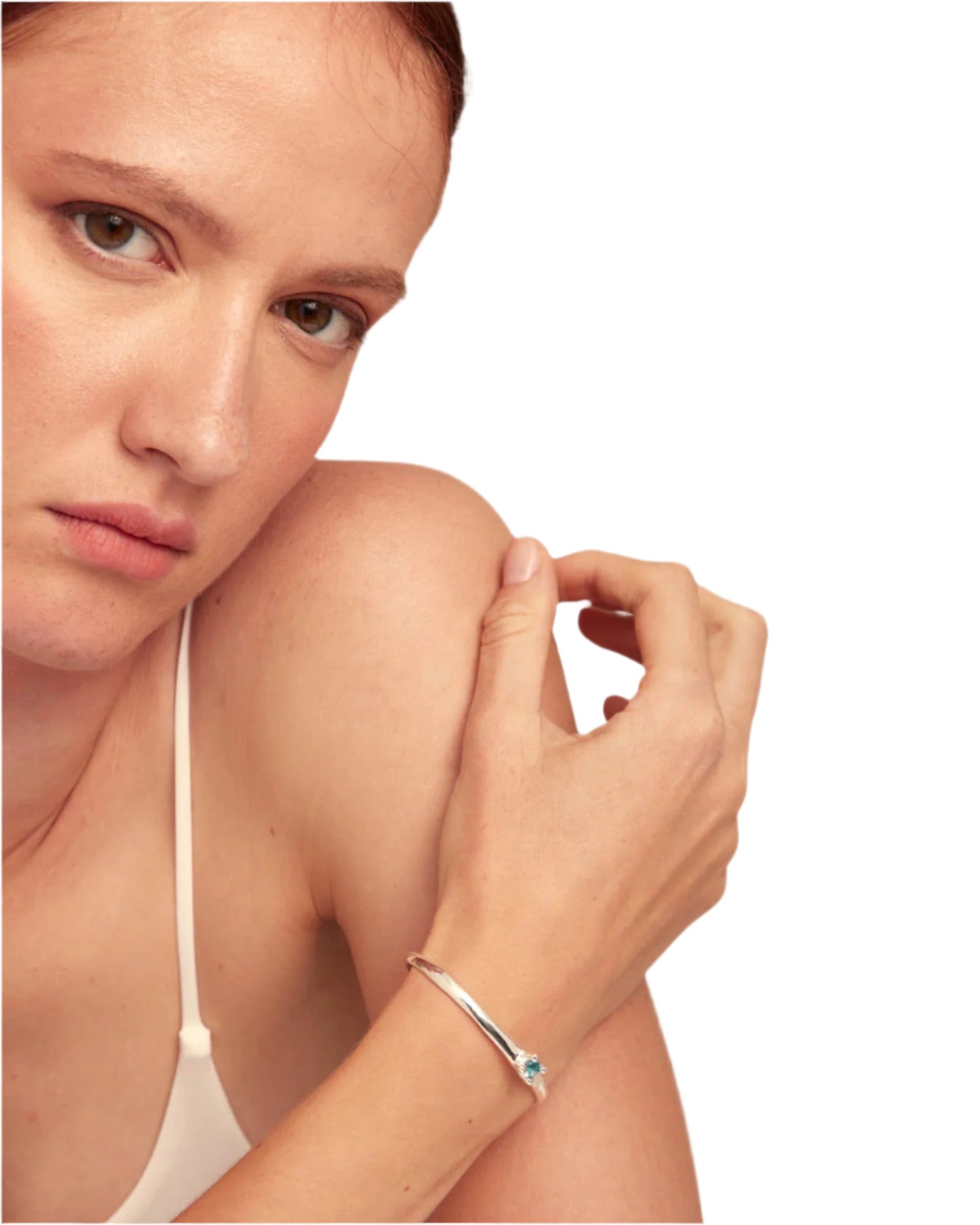 COSMOS Bracelet in Silver with White or Blue Stone