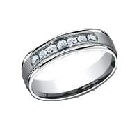6mm ROOSEVELT 14KW 7 Diamond Band 0.42ctw