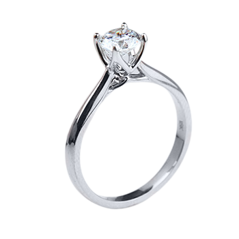 14k White Gold Open Petal Solitaire Semi-Mount Engagement Ring